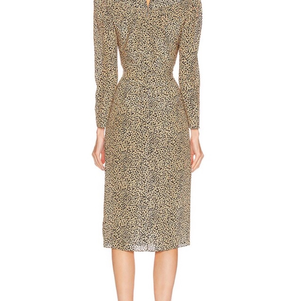 SALONI Leopard Print Dress - Black and Brown - Picture 3 of 10